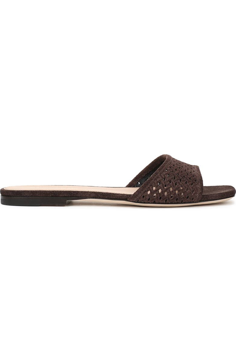Veronica Beard Myla Perforated Slide Sandal, Alternate, color, Espresso