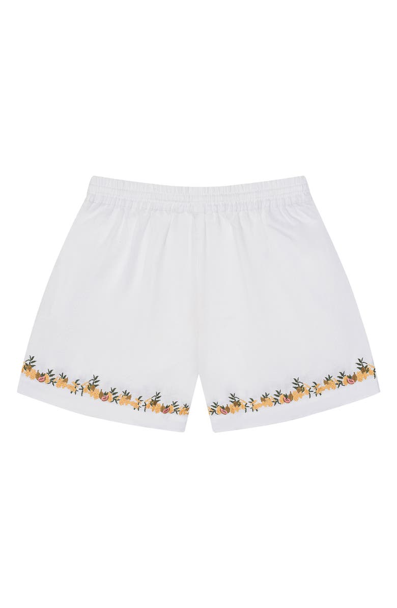 MAVRANS Embroidered Linen Blend Shorts, Alternate, color, Beige Multi