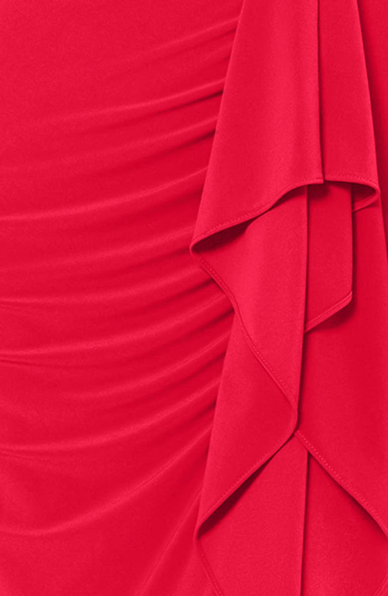 Betsy & Adam Ruffle Trim V-Neck Gown, Alternate, color, 