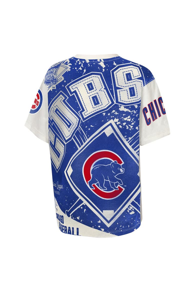 Youth Outerstuff Cream Chicago Cubs Big League Top Player Bold All-Over-Print T-Shirt, Alternate, color, Cream