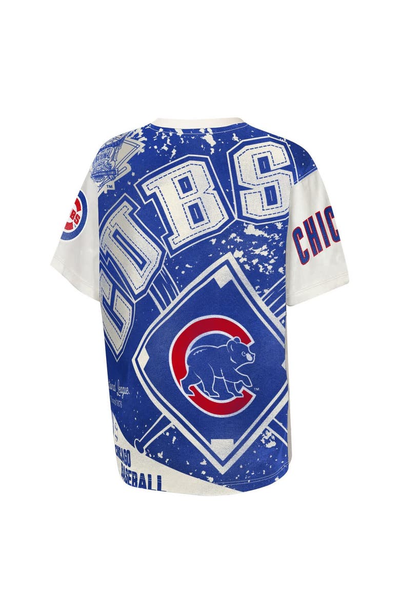 Outerstuff Youth Outerstuff Cream Chicago Cubs Big League Top Player Bold All-Over-Print T-Shirt, Alternate, color, Cream