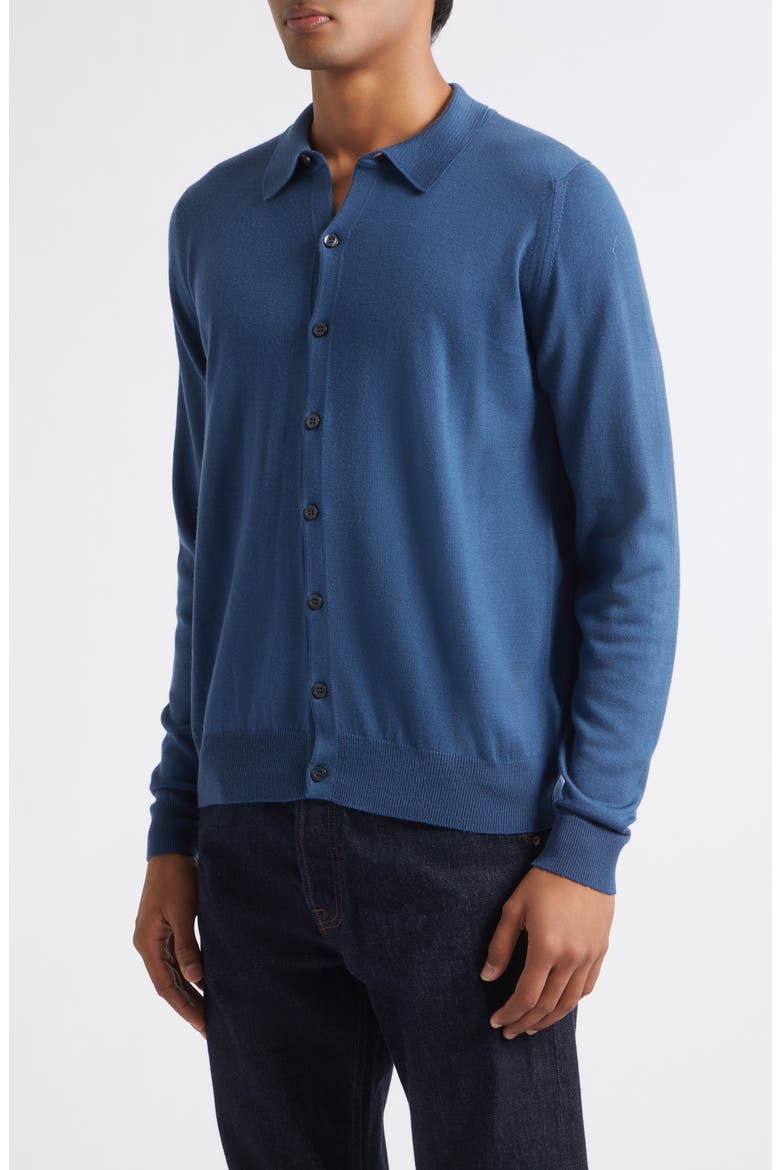 Tibor Sea Island Cotton Long Sleeve Polo, Alternate, color, TEAL FIRTH