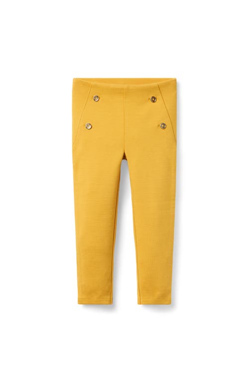 Janie And Jack Button Ponte Pant In Yellow
