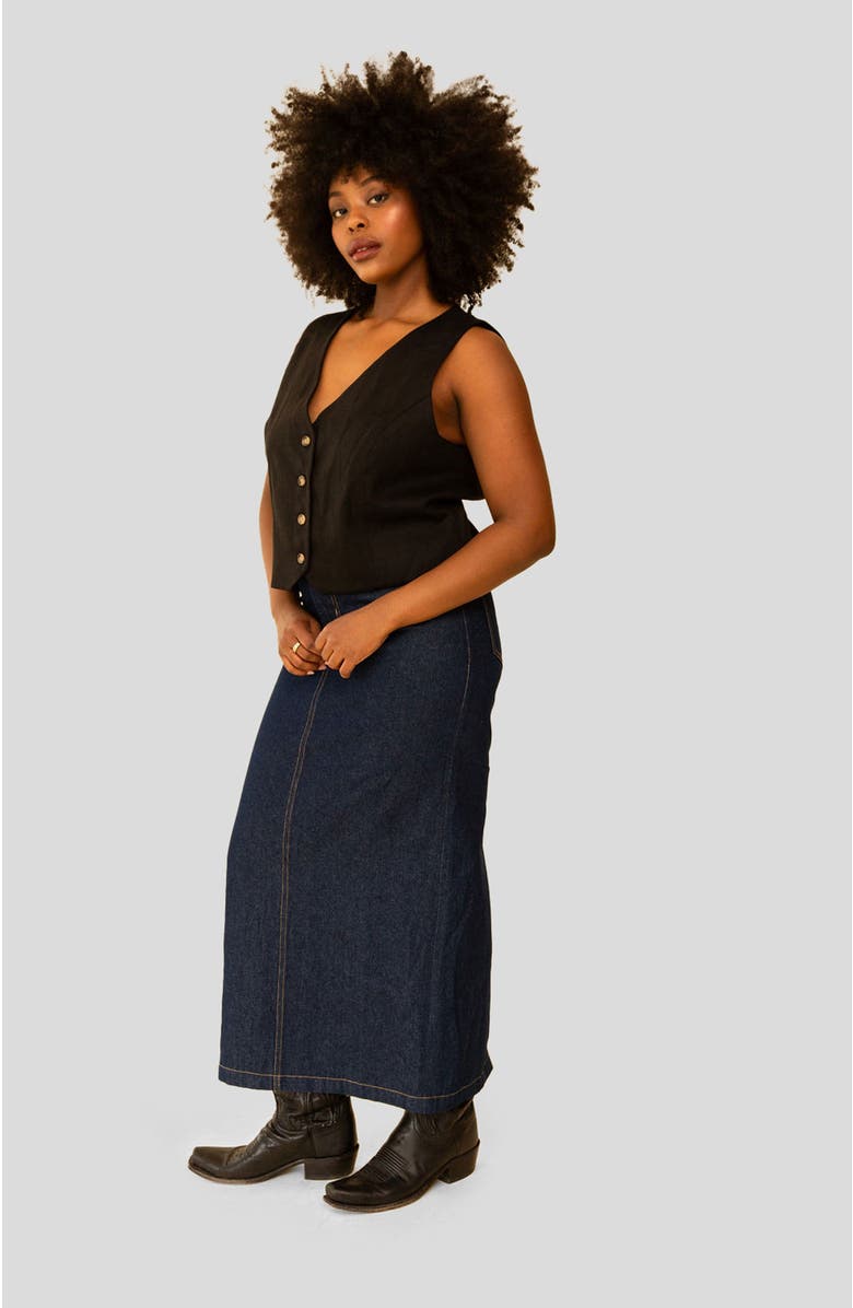 Whimsy + Row Bowie Vest, Alternate, color, Black Tencel