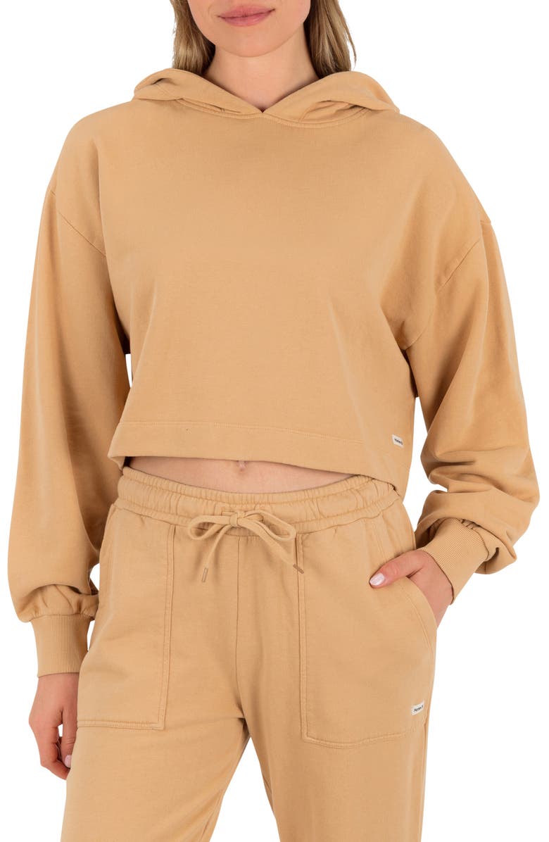 Hurley Stowe Crop Hoodie, Main, color, Tan