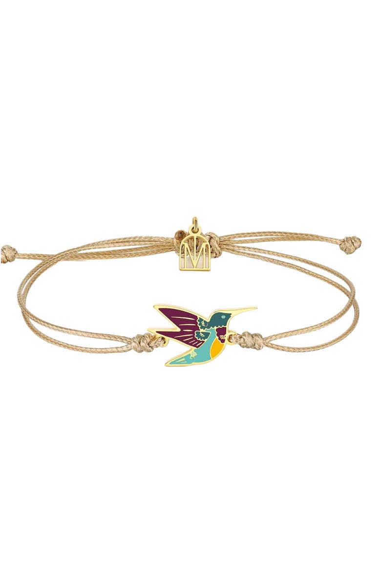 Mantra Hummingbird Be Present bracelet, Main, color, Yellow Gold
