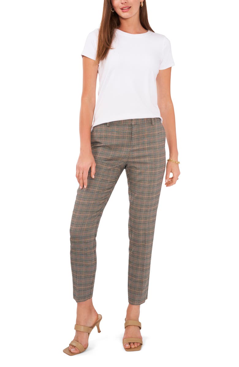 Vince Camuto Plaid Ankle Trousers, Alternate, color,