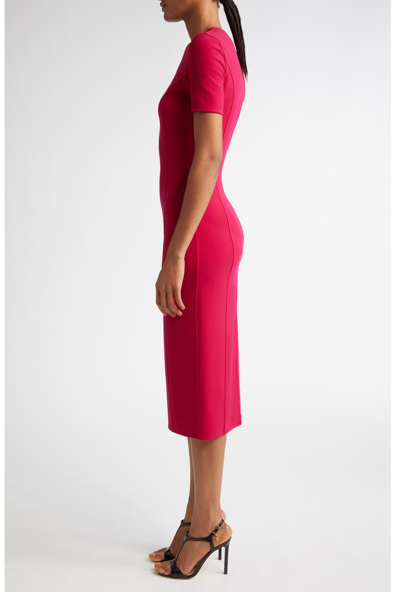 Stretch Wool Midi Sheath Dress, Alternate, color, RASPBERRY