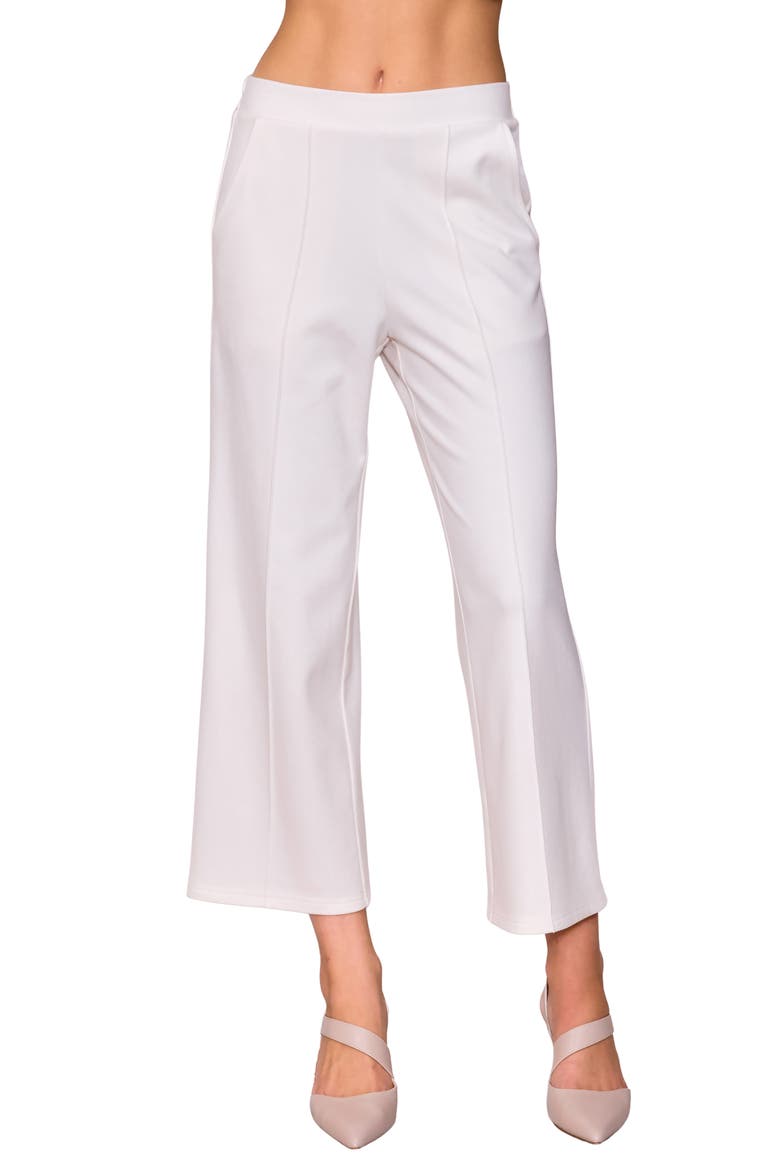 Knit Pintuck Ankle Pants, Main, color, BONE