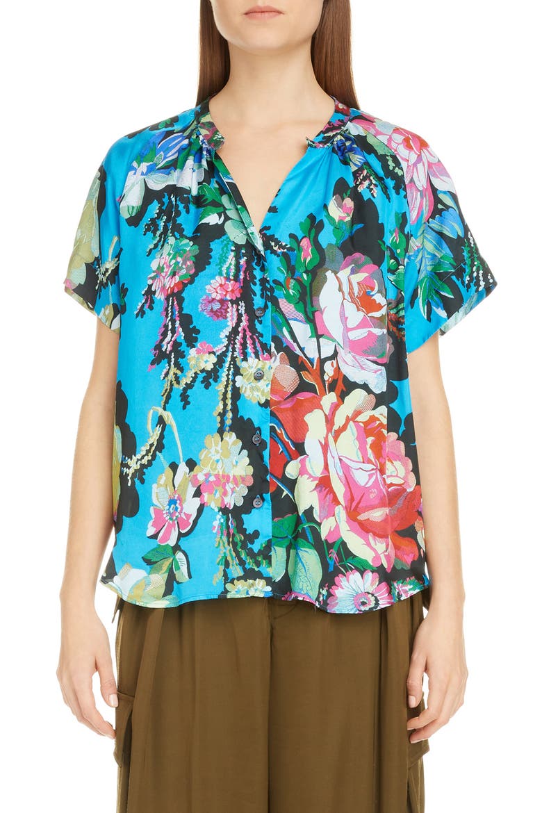 Chen Floral Top, Main, color, BLUE