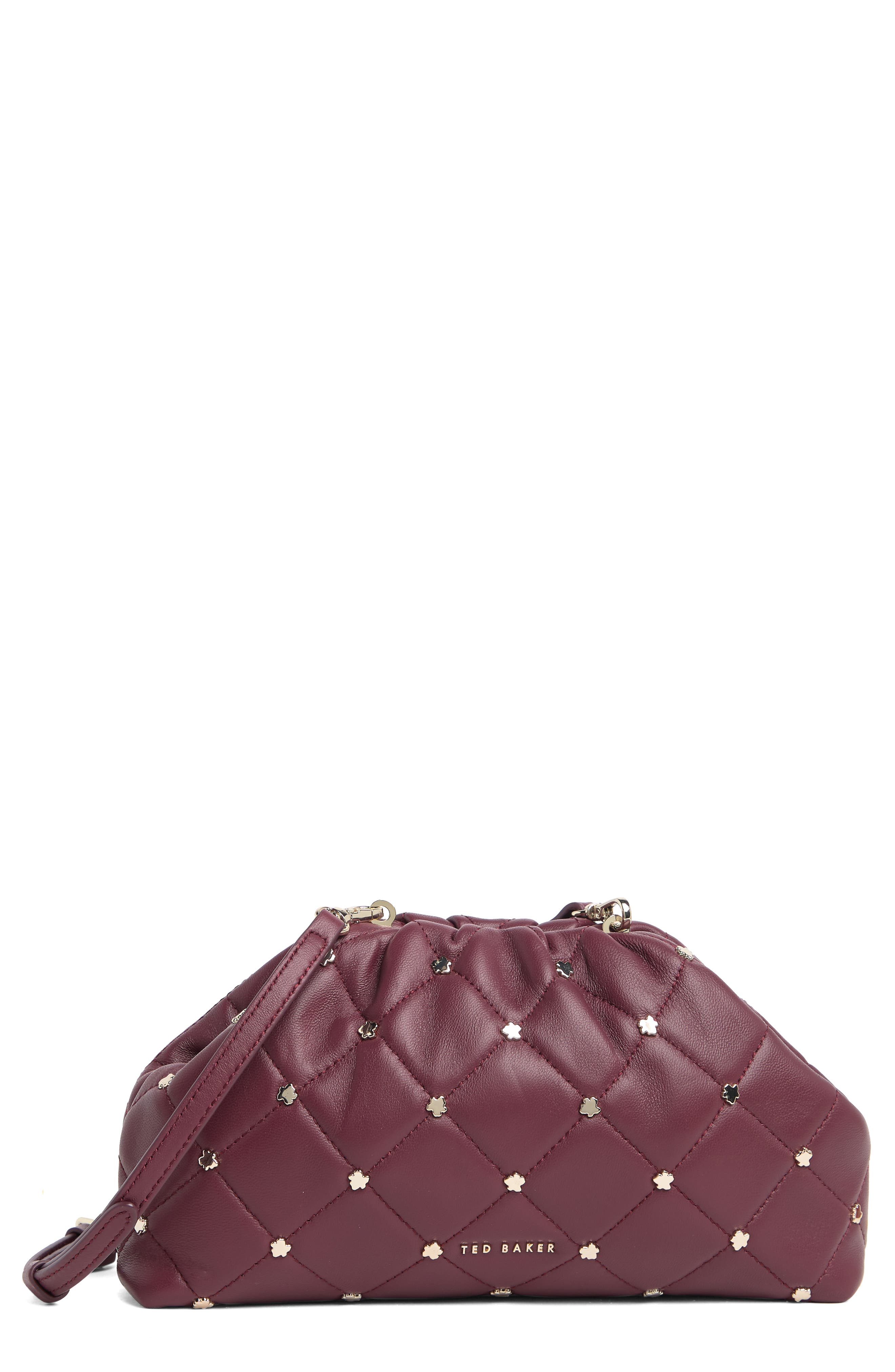 Ted Baker London Pandorh Stud Quilted Leather Clutch, Main, color, 