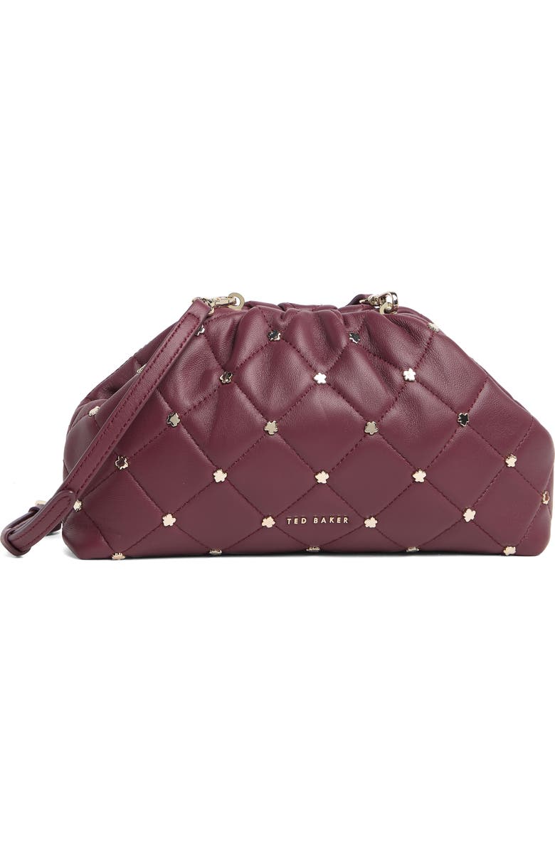 Ted Baker London Pandorh Stud Quilted Leather Clutch, Main, color,