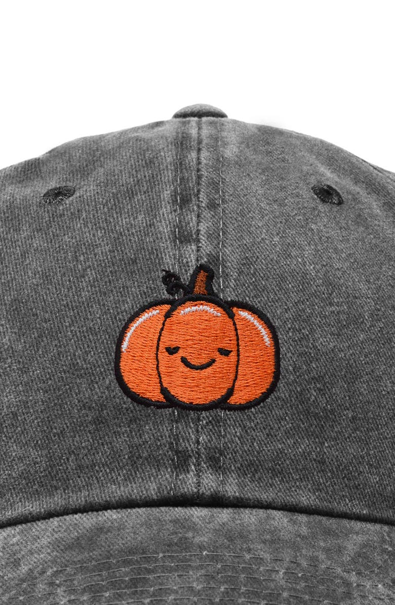 Dalix Baby Pumpkin Embroidered Dad Hat, Alternate, color, Washed Black