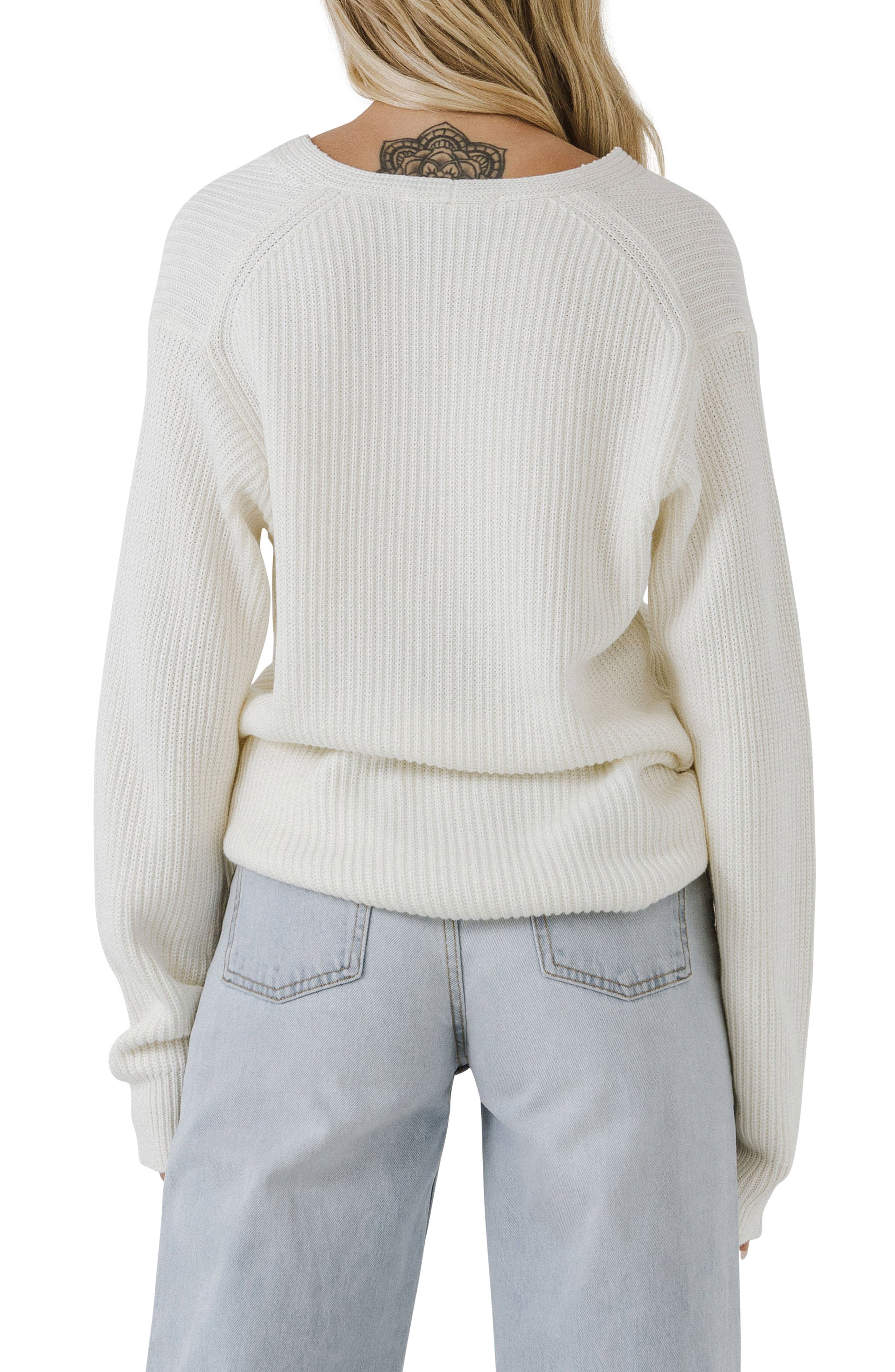 Endless Rose Oversize Deep-V Sweater - image 2
