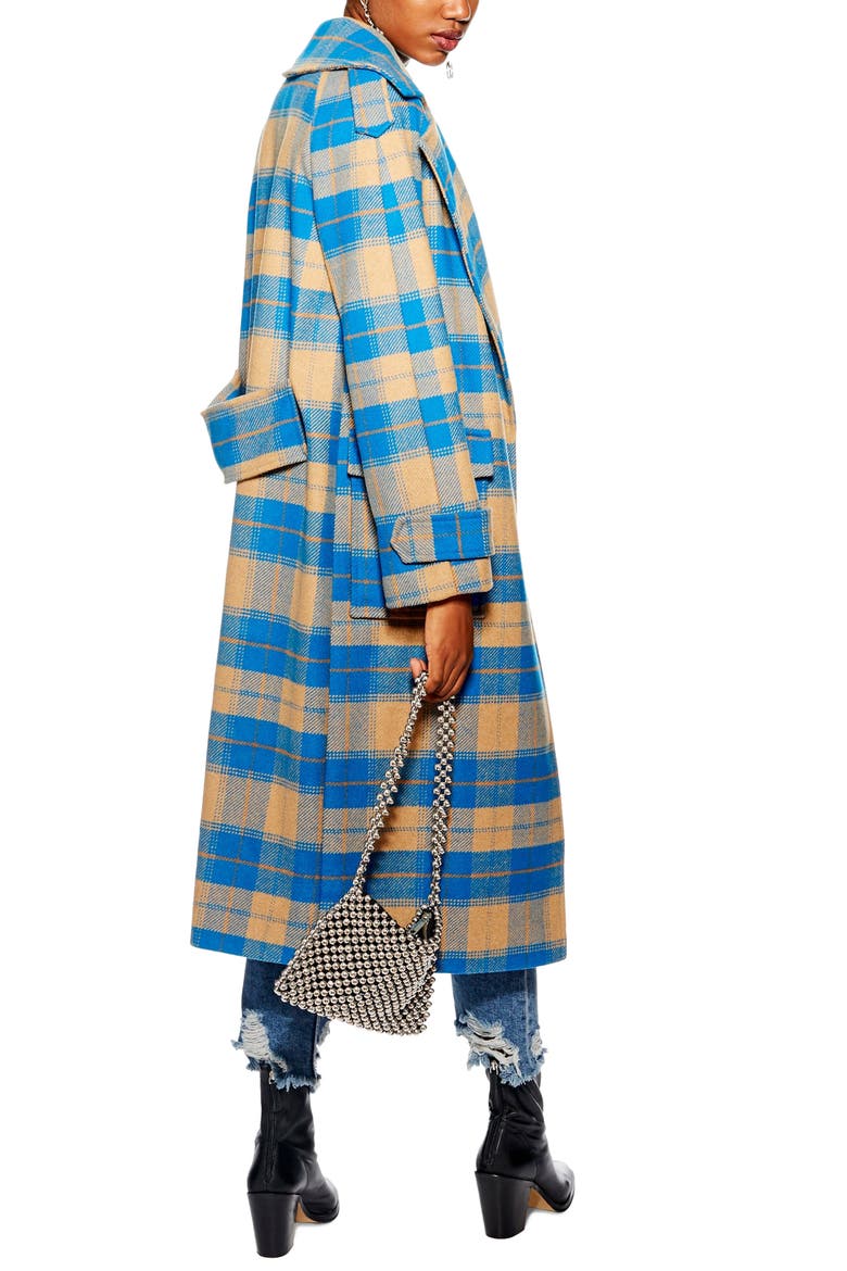 Vera Check Coat, Alternate, color, BLUE MULTI