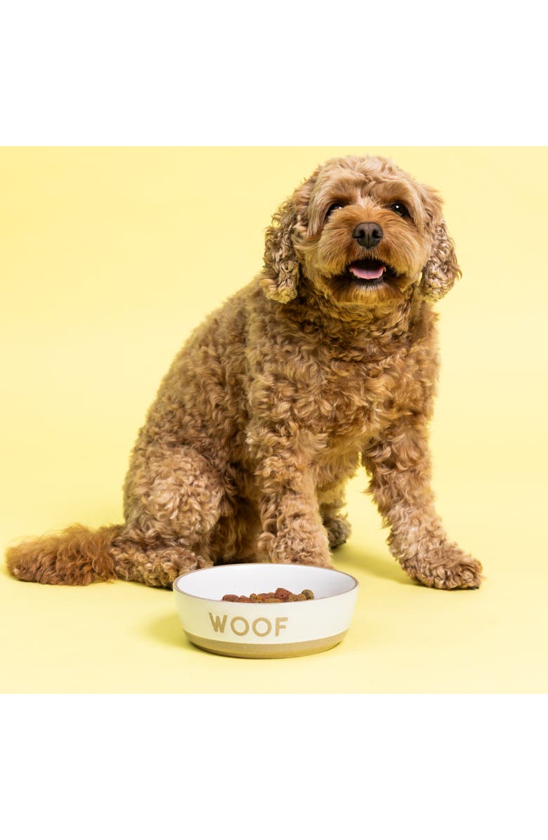 MASON CASH Woof Dog Bowl, 5.9 Inch, 18.6oz, Cream & Tan, Alternate, color, Multicolored