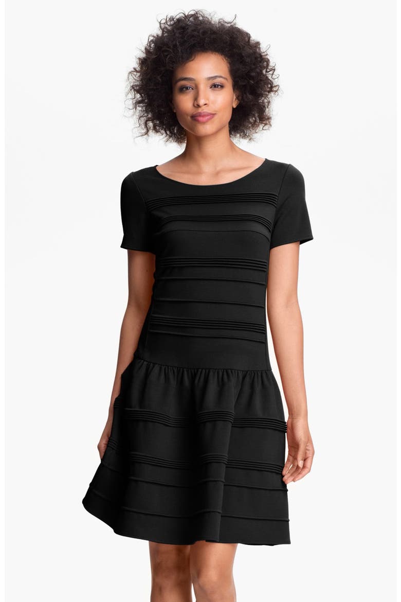 Seamed Drop Waist Dress, Main, color, BLACK