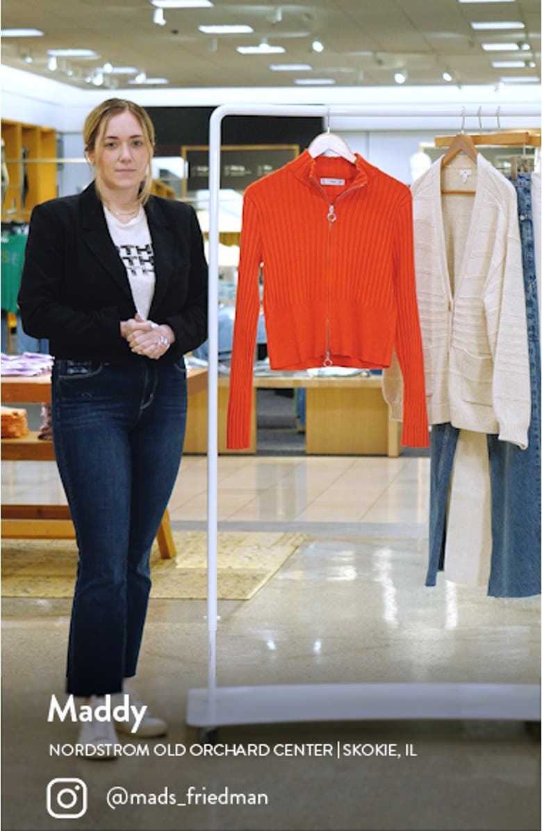 Zip Front Rib Crop Cardigan, sales video thumbnail