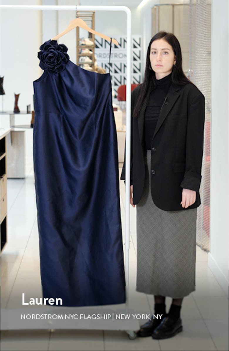 Flower One-Shoulder Column Gown, sales video thumbnail