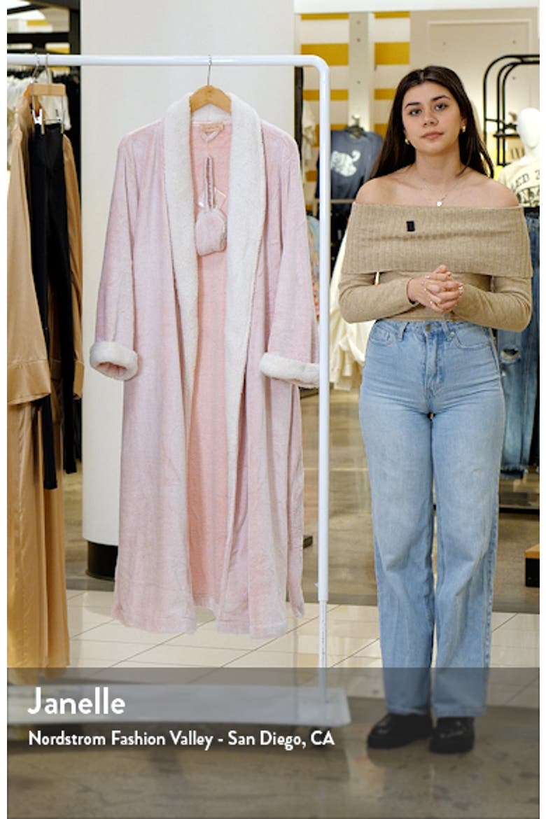 Bathing Robe Set Papinelle High Pile Fleece Robe & Sleep Mask Set (Women) | Nordstromrack