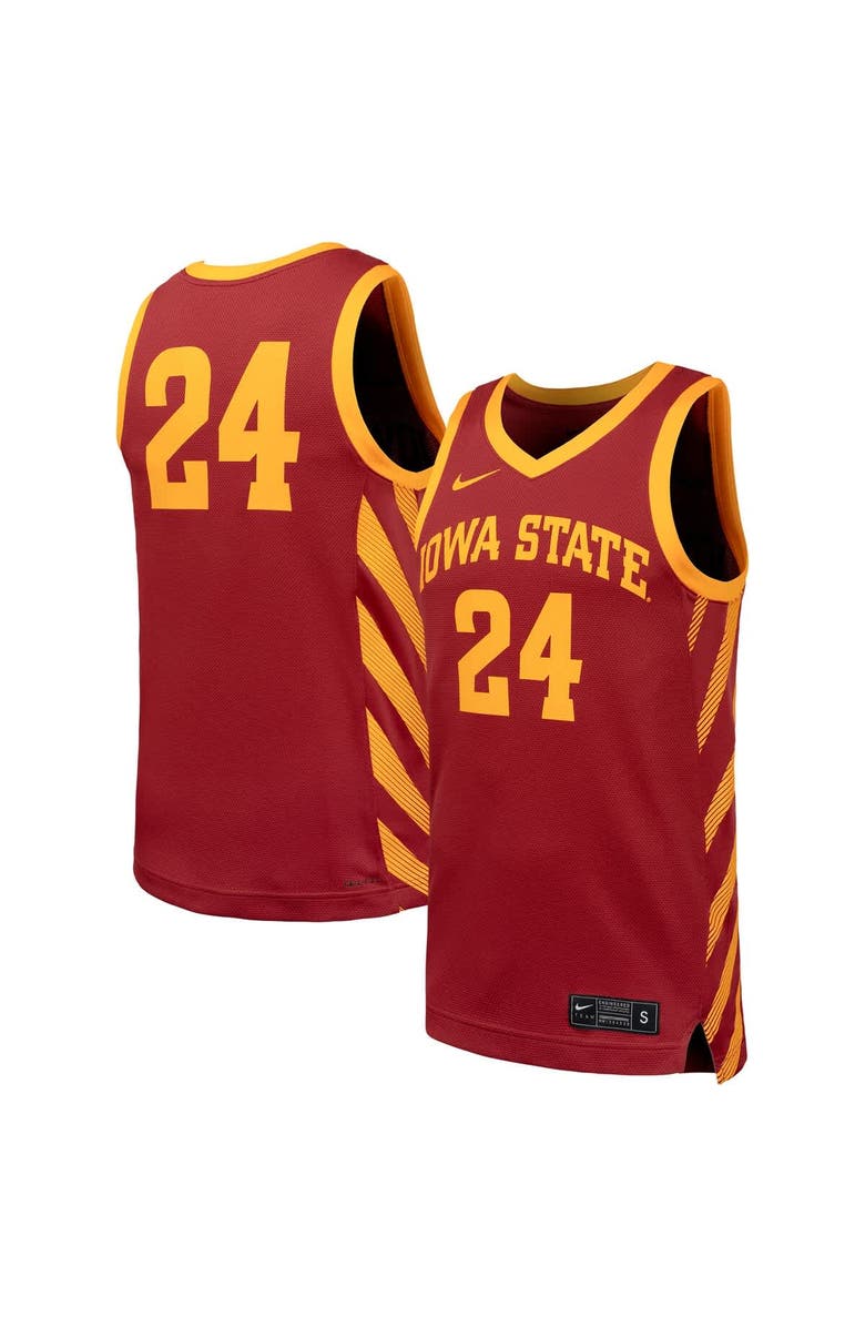 Nike Men's Nike #24 Cardinal Iowa State Cyclones Replica Basketball Jersey, Alternate, color, Cardinal