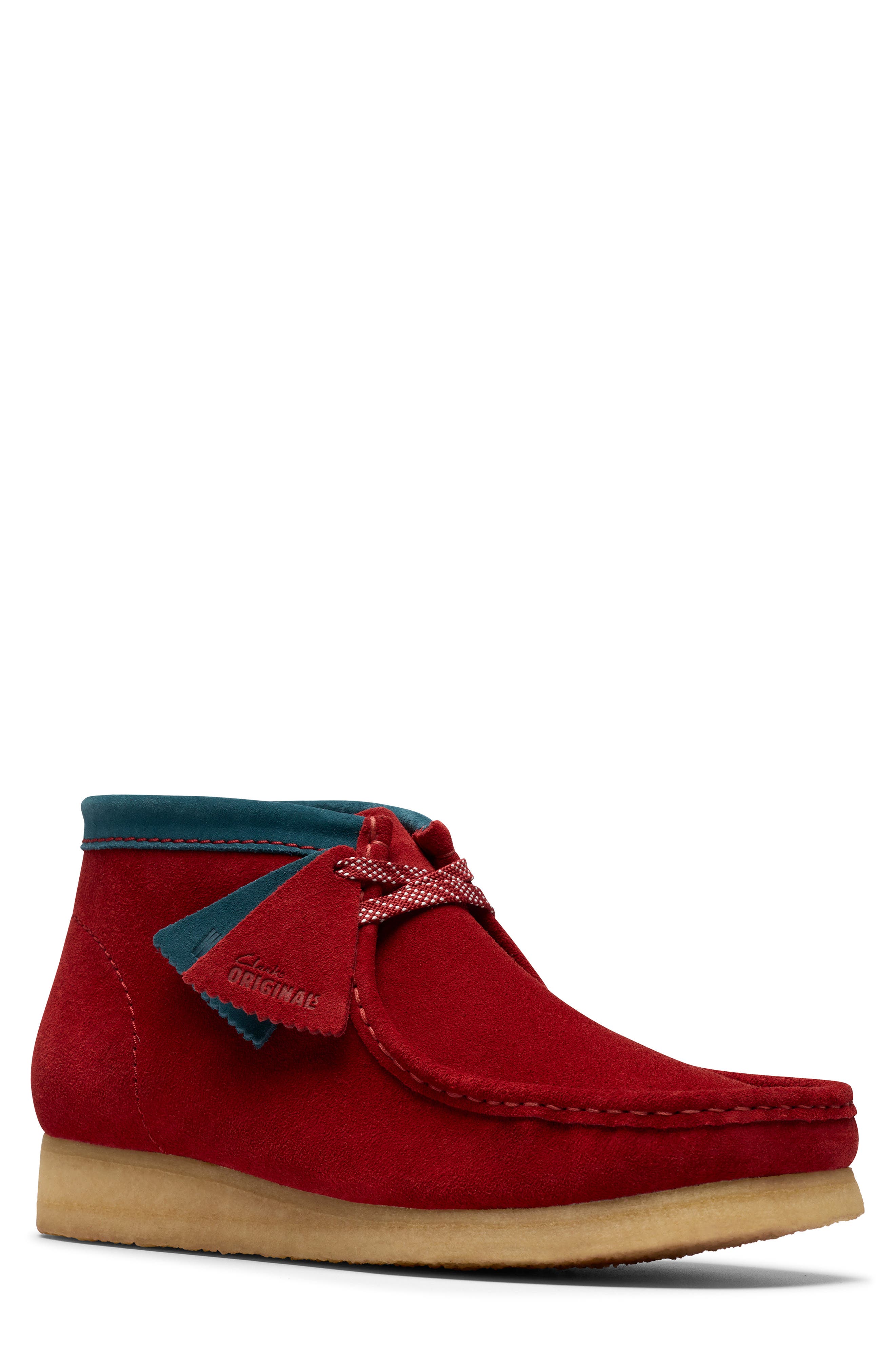 Clarks<sup>®</sup> Originals Wallabee Chukka Boot, Main, color, Dark Red S