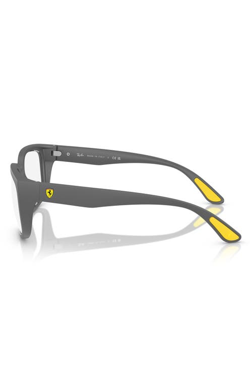Ray Ban Ray-ban X Scuderia Ferrari 55mm Square Optical Glasses In Matte Grey