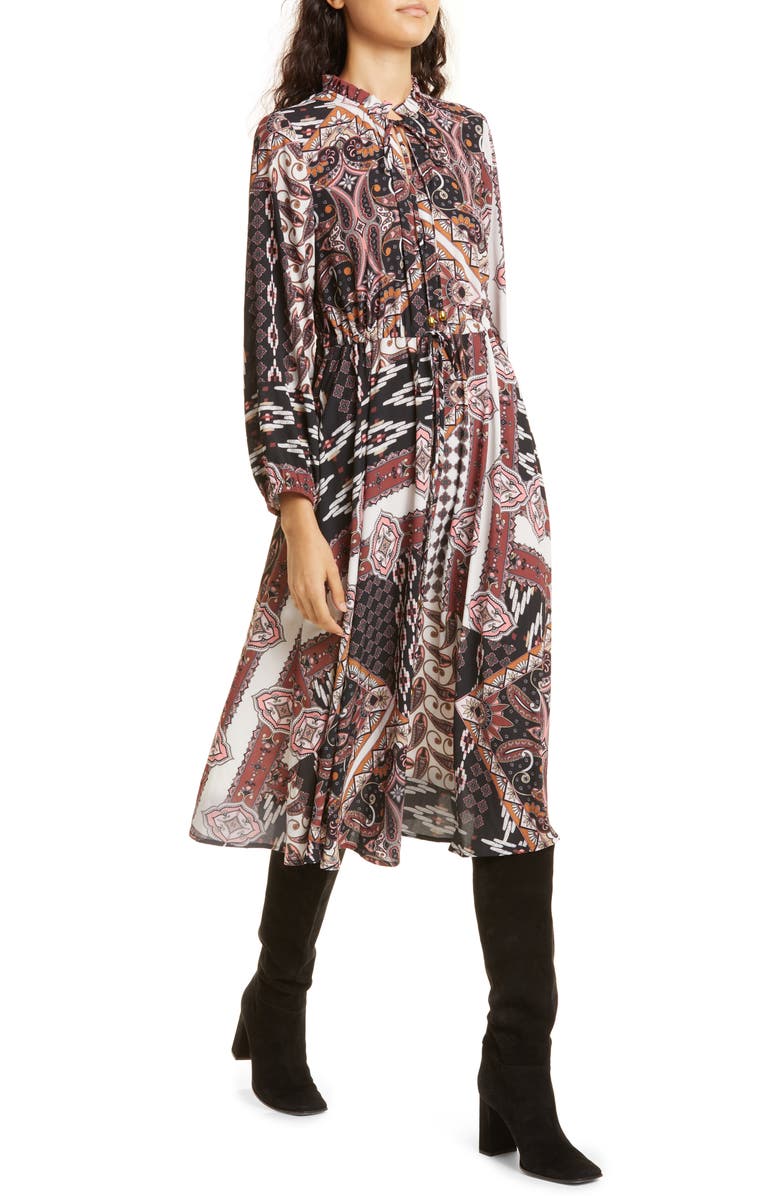 Cara Cara Tanglewood Long Sleeve Midi Dress, Alternate, color, 