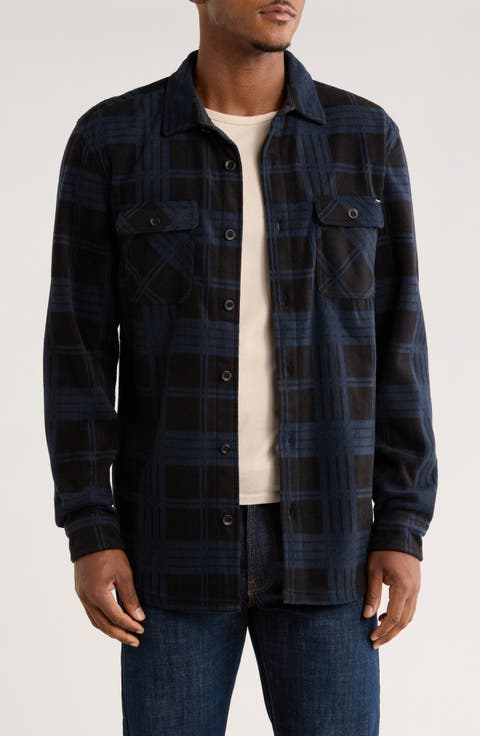 Cascade Buffalo Plaid Microfleece Button-Up Shirt