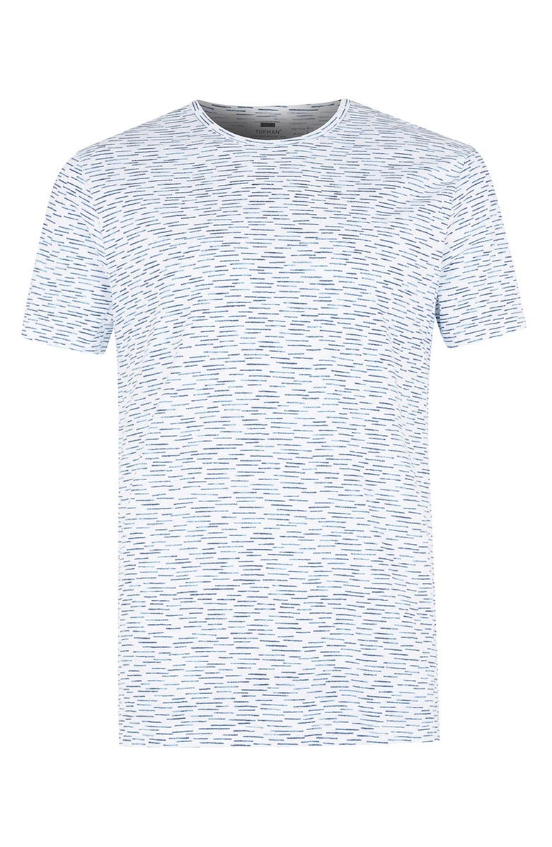 Topman Slim Fit Dash Print Crewneck T-Shirt, Alternate, color,
