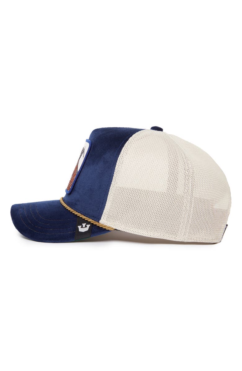 Goorin Bros. Sapphire Goat Patch Snapback Trucker Hat, Alternate, color, 