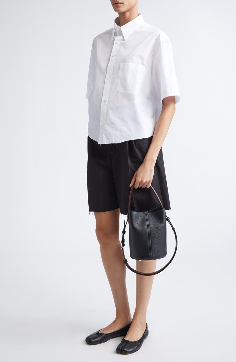 Maison Margiela Anonymity of the Lining Virgin Wool & Cotton Shorts, Alternate, color, Black/ Blue