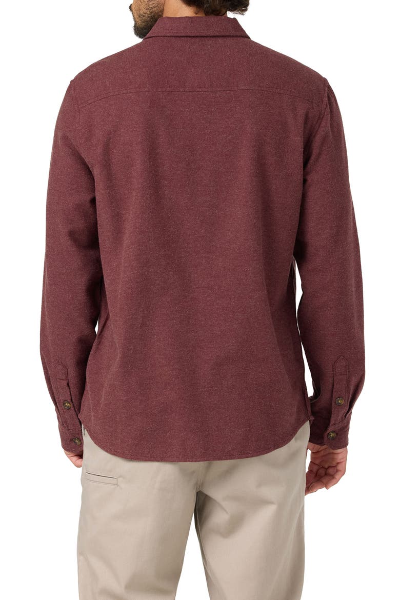 Regent Solid Cotton Flannel Button-Up Shirt, Alternate, color, CHOCOLATE