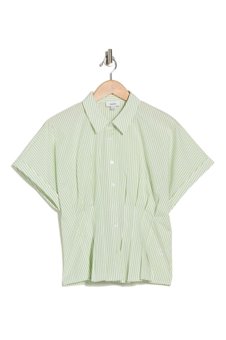 Pleat Waist Top, Alternate, color, PALE LIME