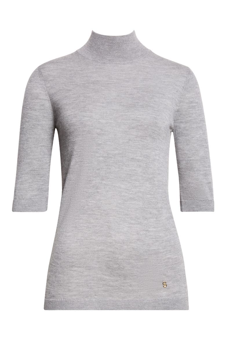 Fine Gauge Cashmere Mock Neck Sweater, Main, color, LIGHT GREY MELANGE