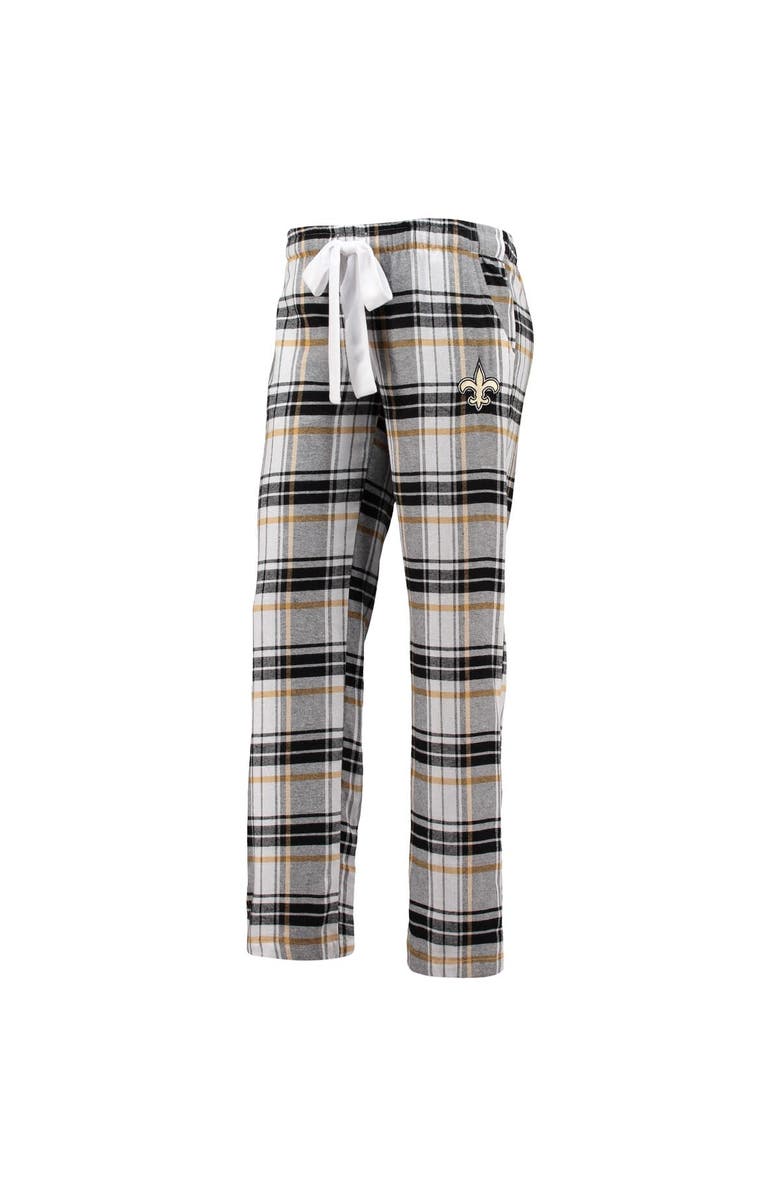 CONCEPTS SPORT Women's Concepts Sport Black/Gold New Orleans Saints Accolade Flannel Pants, Alternate, color, Black