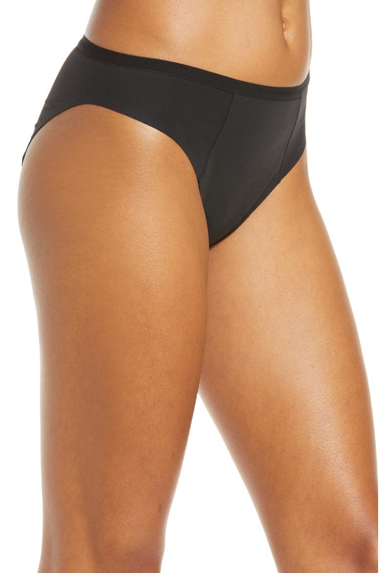 Period & Leak Proof Heavy Absorbency Bikini, Alternate, color, BLACK