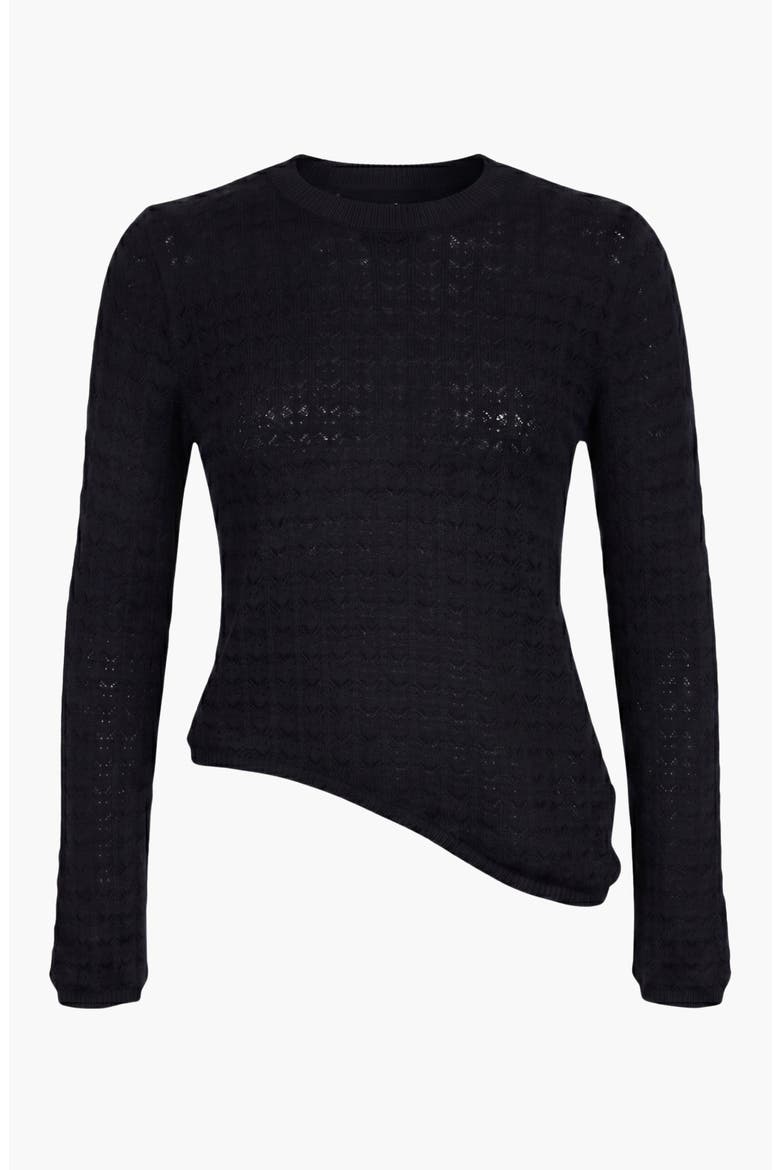 Textured Sheer Knit Top, Main, color, Black