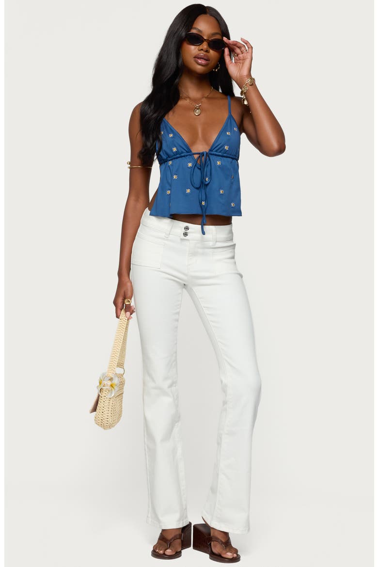 Mattea Patch Pocket Low Rise Flare Jeans, Alternate, color, WHITE