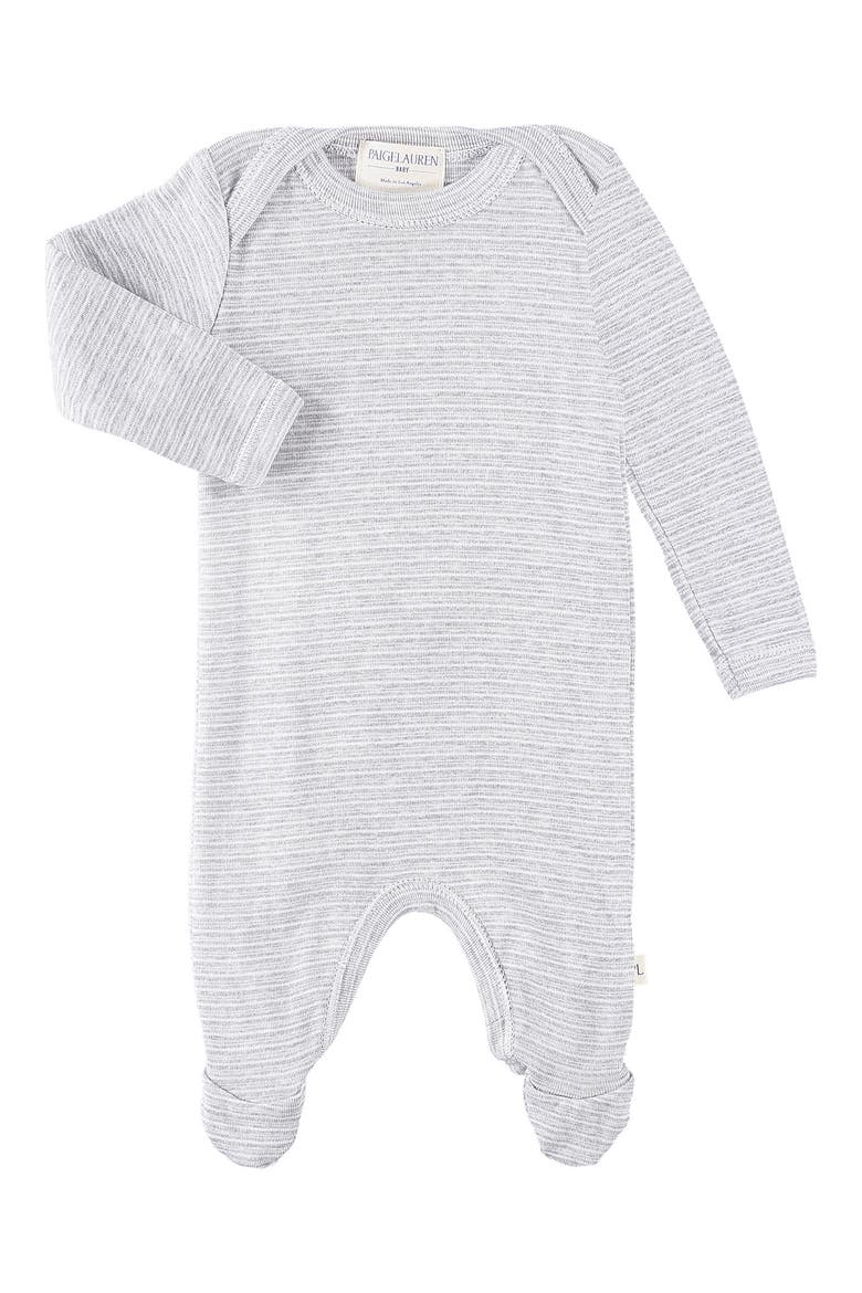 Lap Rib Supima® Cotton Blend Footie, Main, color, GRAY