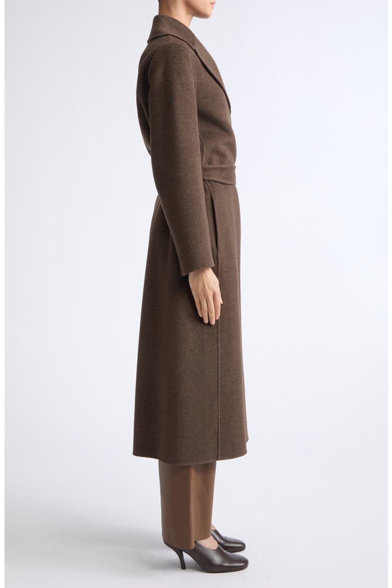 Smmpace Long Wool Blend Belted Coat, Alternate, color, BROWN