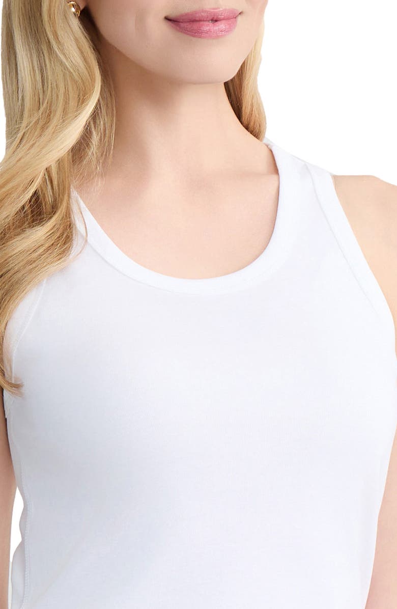 Jones New York Scoop Neck Cotton Tank, Alternate, color, Natural White