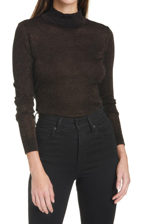 Shimmer Mock Neck Sweater