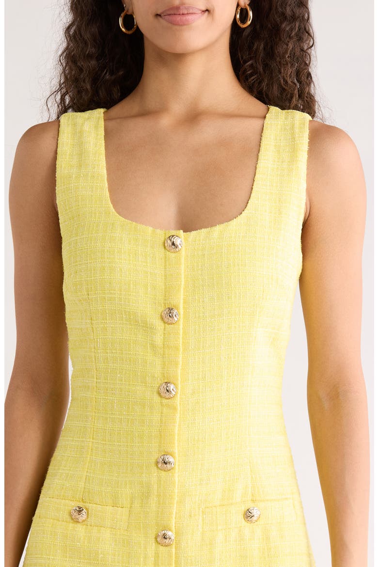 Adriella Sleeveless Tweed Dress, Alternate, color, YELLOW
