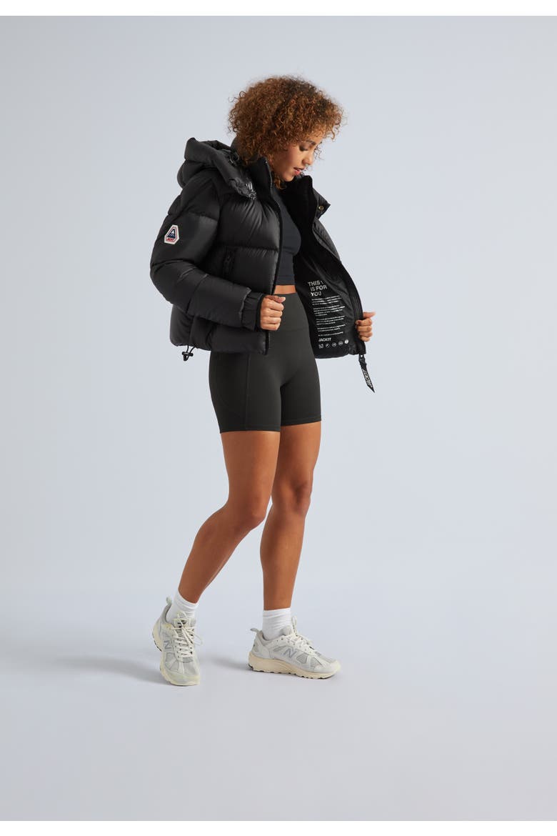 High Collar Puffer Jacket, Alternate, color, Black