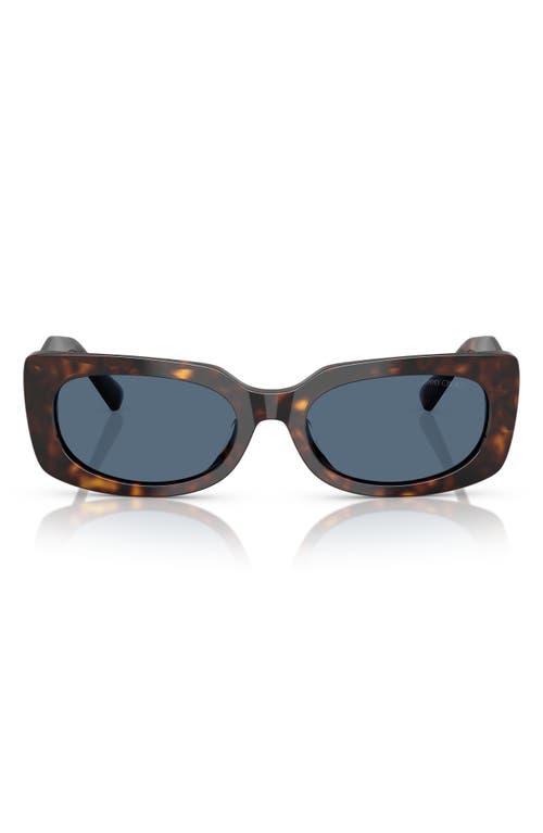 Jimmy Choo 54mm Polarized Pillow Sunglasses In Blue Havana