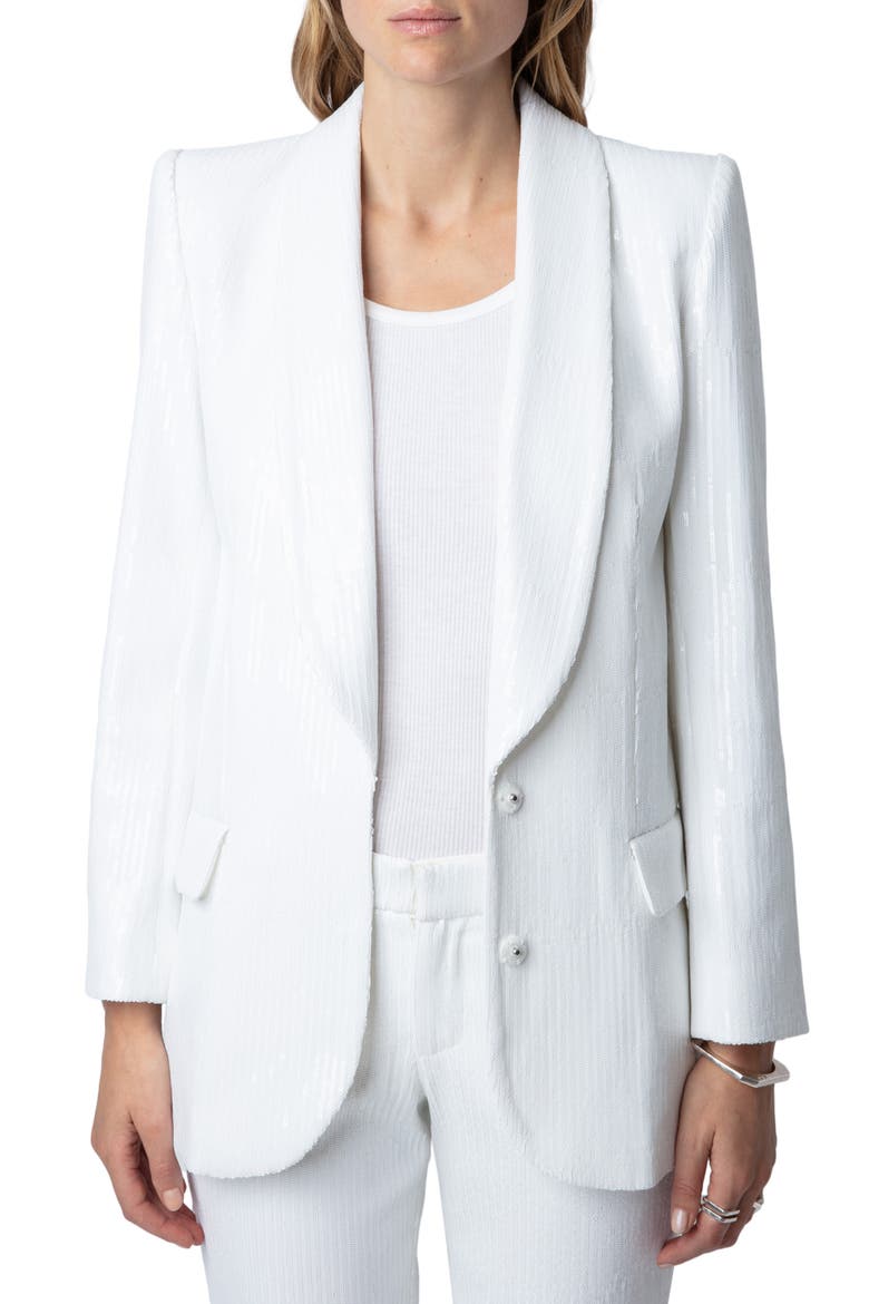 Vive Sequin Tuxedo Blazer, Main, color, JUDO
