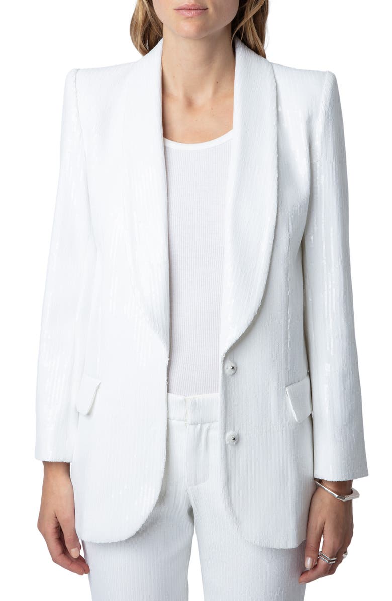 Zadig & Voltaire Vive Sequin Tuxedo Blazer, Main, color,