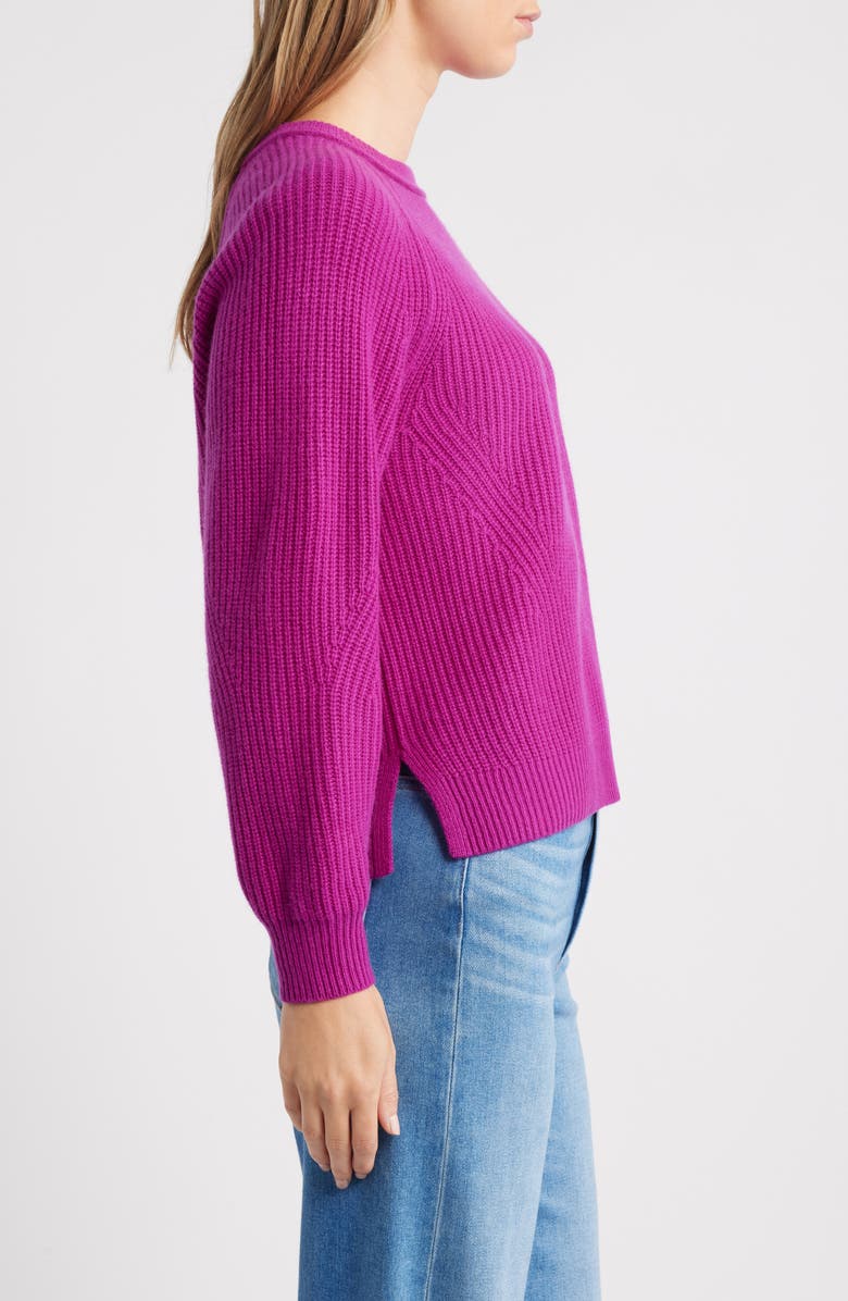 MARGARET O'LEARY Brittany Crewneck Cashmere Sweater, Alternate, color, Magenta
