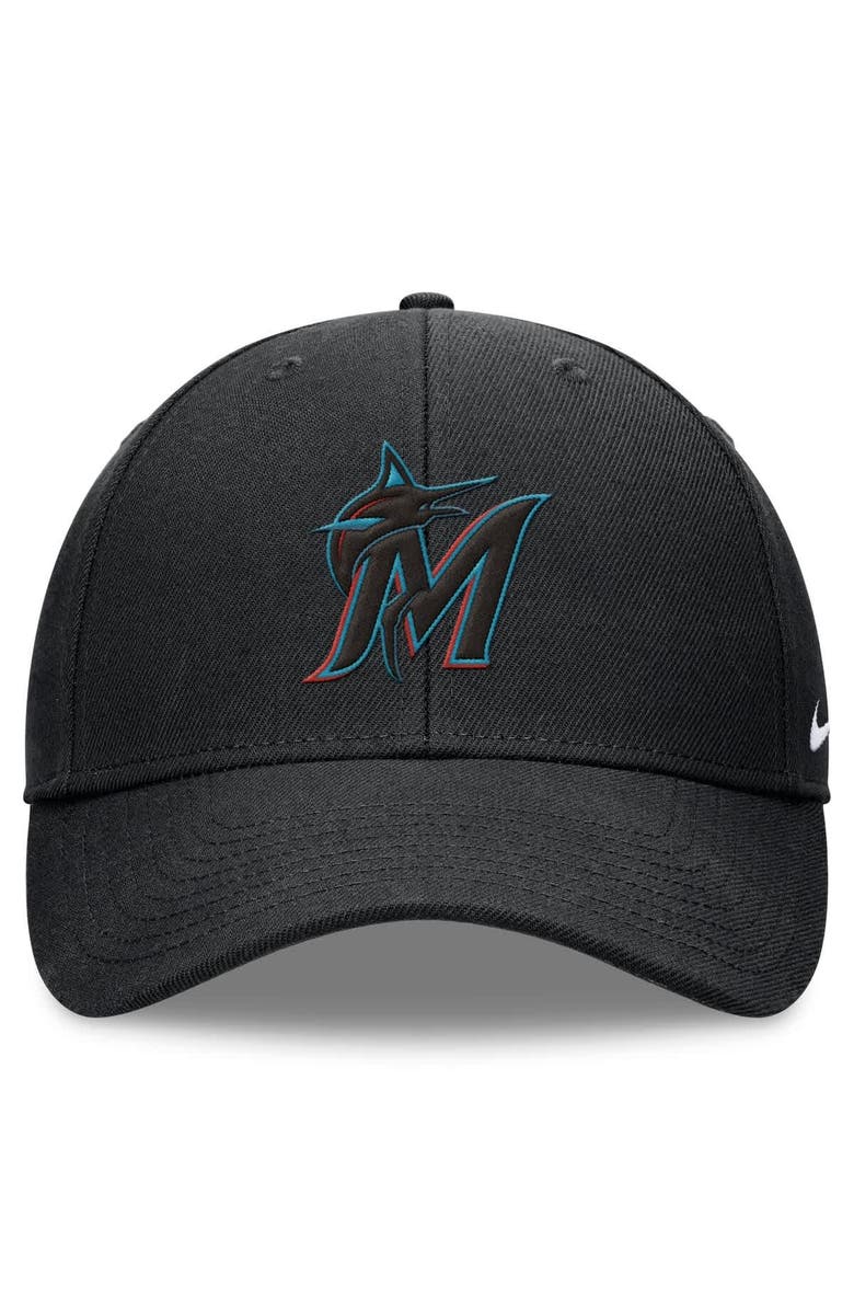 Nike Men's Nike Black Miami Marlins Club Performance Adjustable Hat, Alternate, color, Black